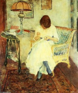 Girl Sewing — Charles Webster Hawthorne