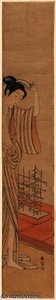 Woman After The Bath With Morning Glory Trellis — Suzuki Harunobu, Ukiyo-e