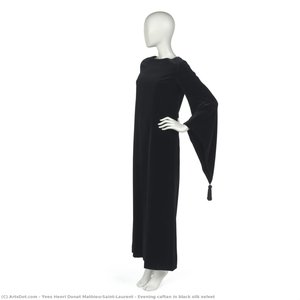 Evening Caftan In Black Silk Velvet — Yves Saint Laurent, Contemporary Realism