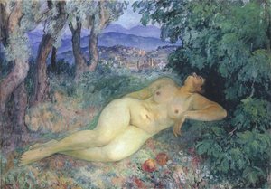Large Nude At Cannes — Henri Lebasque