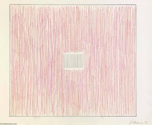 Untitled (pink Stripes Gray Box) — Gene Davis