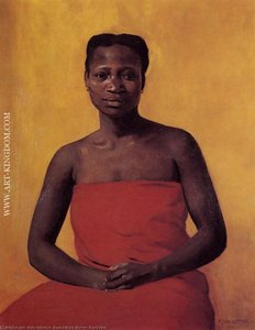 Seated Black Woman, Front View — Félix Vallotton