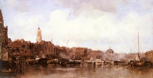 A View Of A Harbor Town — Jacob Henricus Maris