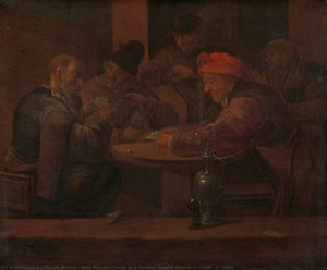 Men Playing Cards In A Tavern, Daniël Boone, C. 1660 - C. 1680 — Daniel Adriaensen
