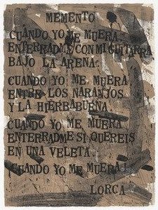 Memento (in Text Plate, Folio 15) From Oda A Lorca — Antonio Frasconi