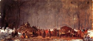 The Maple Sugar Camp. Turning Off — Jonathan Eastman Johnson