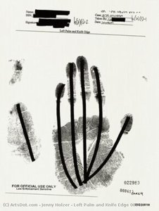 Left Palm And Knife Edge 000417 — Jenny Holzer