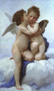 Cupid And Psyche As Children — William-adolphe Bouguereau