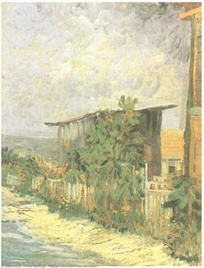 Passage A Montmartre Avec Tournesols — Vincent Willem Van Gogh, Post-impressionism
