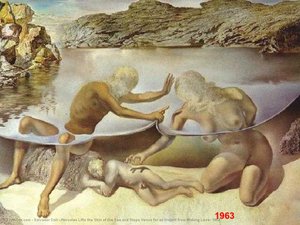 Hercules Lifts The Skin Of The Sea And Stops Venus For An Instant From Waking Love, 1963 — Salvador Dalí, Surrealism