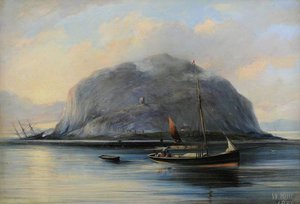 Ailsa Craig With Clan Campbell Ashore — William Muir