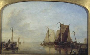 Dutch Boats In A Calm — Edward William Cooke