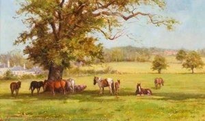 Gypsy Horses On Merry Hill, Bushey — John Frederick Greenwell
