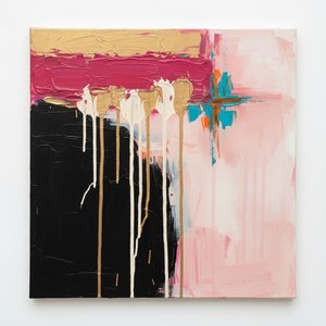 Gilded Descent: A Monumental Study Of Obsidian Weight And Radiant Fuchsia Flow — Christian Noiret