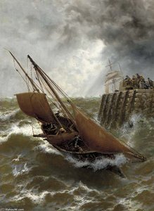 Running Into Peel Harbour, Isle Of Man — Thomas Rose Miles