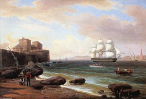 American Merchant Ship Entering Marseilles — Thomas Birch