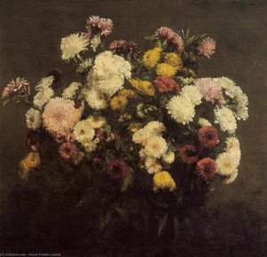 Large Bouquet Of Crysanthemums — Henri Fantin-latour