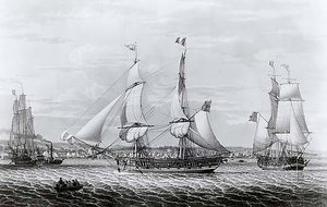 Ships Off Greenock, (painting) — Robert W. Salmon