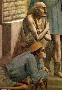 St Peter Healing The Sick With His Shadow (detail) — Masaccio