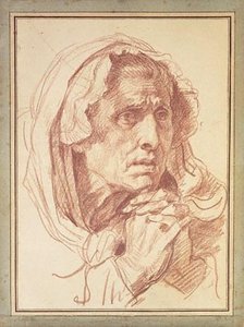 Study Of The Head Of An Old Woman — Jean-baptiste Greuze