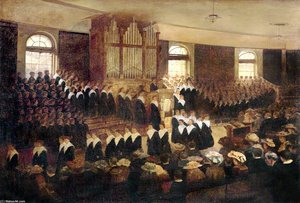 Chapel Interior With A Congregation, Liverpool Blue Coat School — Joseph Kirkpatrick