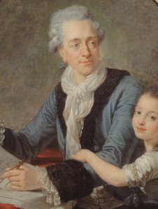 Portrait Of Claude Nicolas Ledoux (1736-1806) With His Daughter — Johann Heinrich Müntz