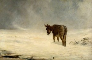 A Donkey In Snow — John Macwhirter