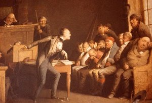 Lawyer Exhorting Jury, (painting) — David Gilmour Blythe