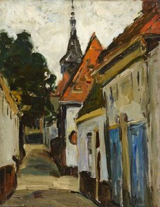 Townscape Dominated by a Church Tower