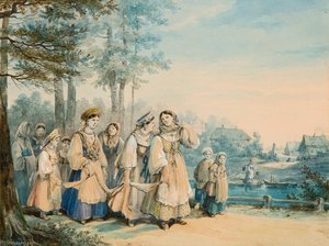 A Procession Of Maidens — Karl Ivanovich Kollman