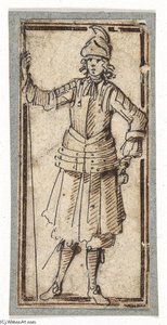 Studie Eines Kriegers In Rustung — Stefano Della Bella