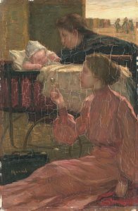 Bij De Kinderwagen Op Het Strand, Marinus Van Der Maarel, 1880 - 1919 — Marinus Van Der Maarel