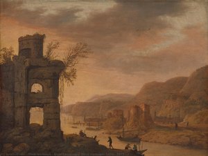 River Landscape, Dirck Verhaert, 1630 - 1675
