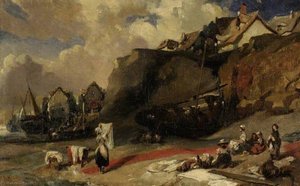 Washerwomen On The Shore — Eugène Louis Gabriel Isabey