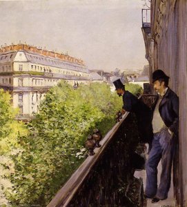 A Balcony — Gustave Caillebotte