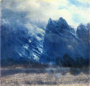 Yosemite Valley Twin Peaks — Albert Bierstadt, Hudson River School