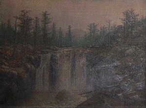 Cascade In Woods, (painting) — John Olson Hammerstad