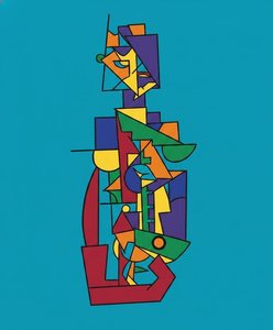 Prismatische Silhouette: Eine Singuläre Geometrische Studie In Lebendiger Chromatischer Ordnung — Jean-paul Blanchet