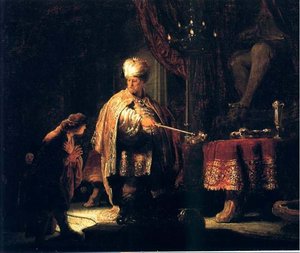 David Et Cyrus Devant L Autel De Baal, Los Angeles — Rembrandt Van Rijn, Baroque