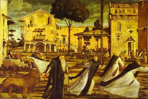 St. Jerome Leads The Lion Into The Monastery — Vittore Carpaccio, High Renaissance