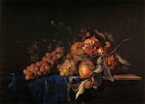 Still-life With Fruit And A Crystal Vase — Willem Van Aelst