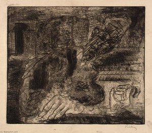 (man Seated At Table) — George Rickey, Expressionism