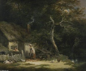 The Woodman's Cottage — George Morland, Romanticism