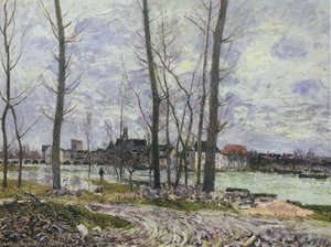 Flood At Moret Sur Loing — Alfred Sisley, Impressionist Landscape
