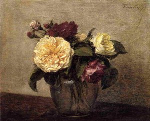 Yellow And Red Roses — Henri Fantin-latour