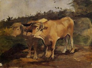 Two Bulls Wearing A Yoke — Henri De Toulouse-lautrec