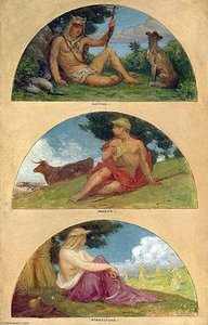 The Progress Of Civilization Hunting, Herding, Agriculture (mural Study, State Capitol, Des Moines, Iowa) — Kenyon Cox