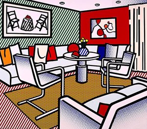 Innenraum Mit Roter Wand — Roy Lichtenstein
