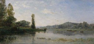 Landscape With A River — Charles-françois Daubigny, Barbizon School