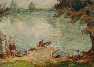 Pontoon At Heath Lake, Petersfield (verso) — Flora Twort